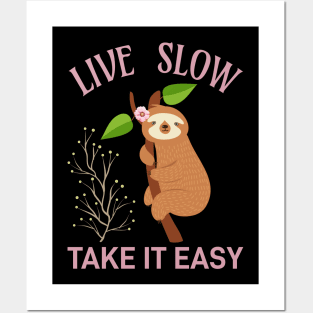LIVE SLOW TAKE IT EASY FUNNY GIFT Posters and Art
